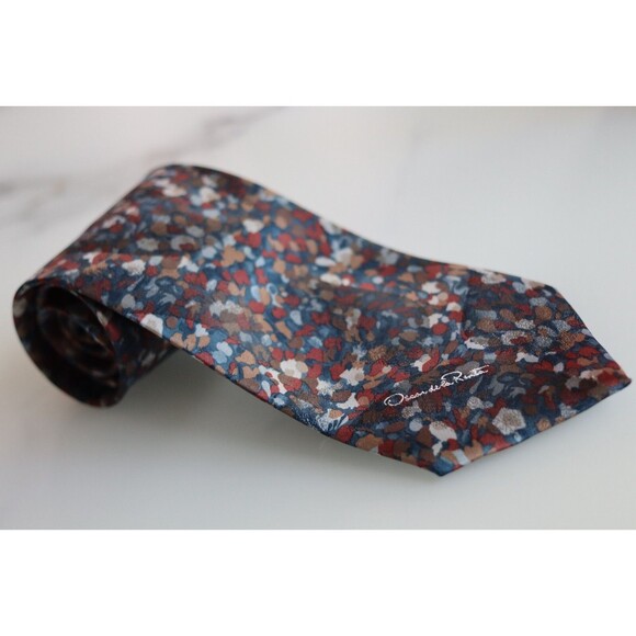 Oscar de la Renta Studio Men's Tie Abstract Painterly Print Multicolor 57”x4” N - Picture 2 of 9